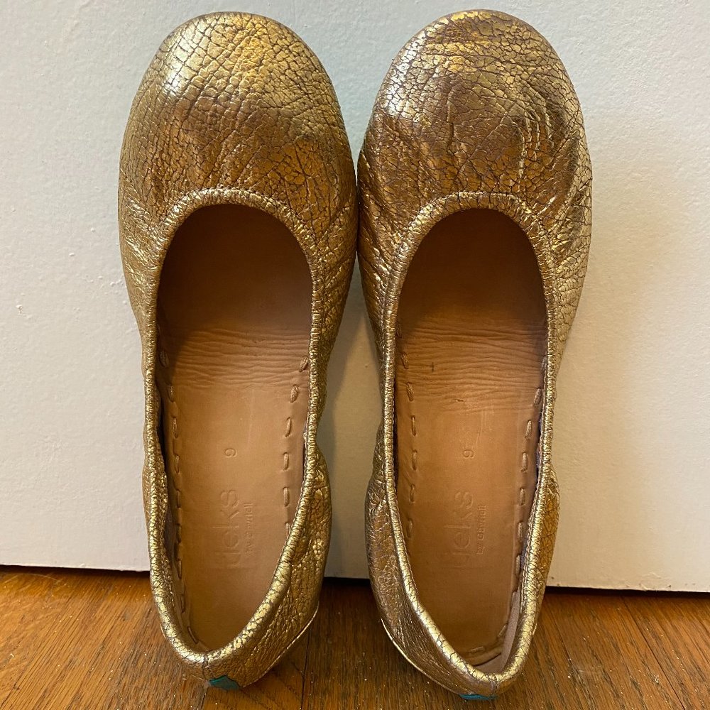 Golden Glitz Tieks Size 9